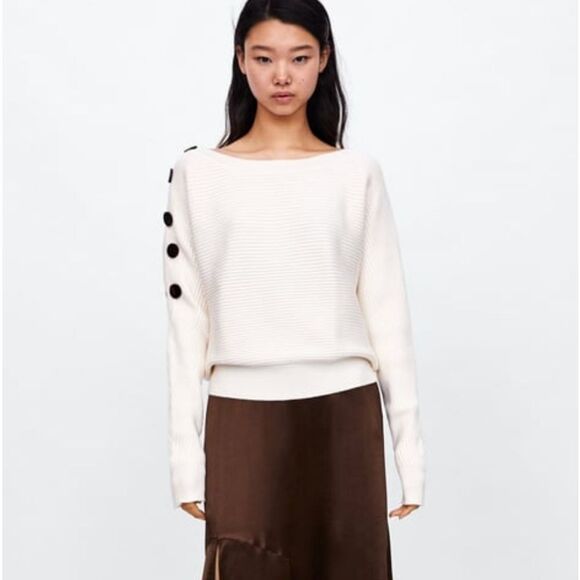 Zara Scoop Neck Sweater Sz Medium - Picture 1 of 10